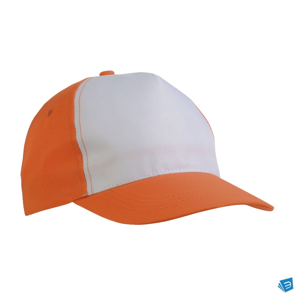 Cappellino in poliestere, 5 pannelli, regolazione a velcro