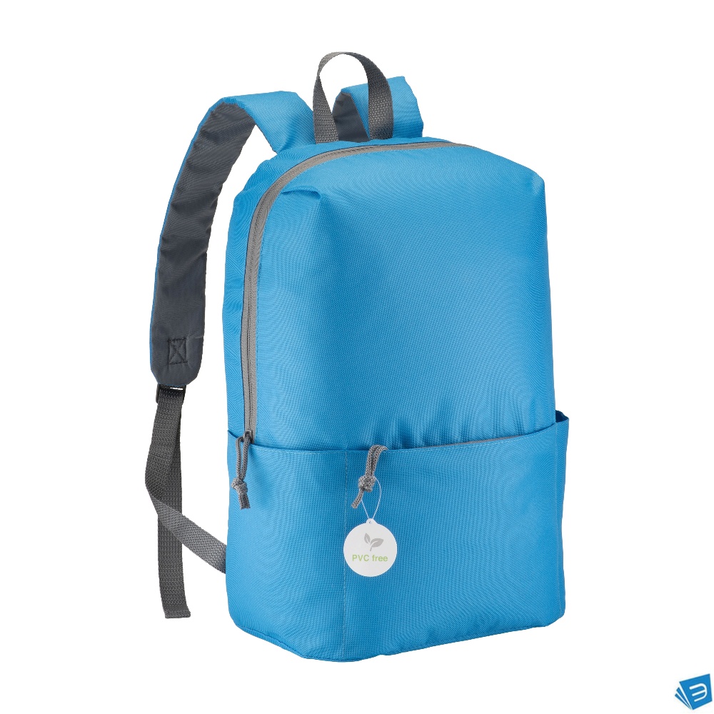 Zaino in poliestere senza PVC con quattro tasche, spallacci regolabili