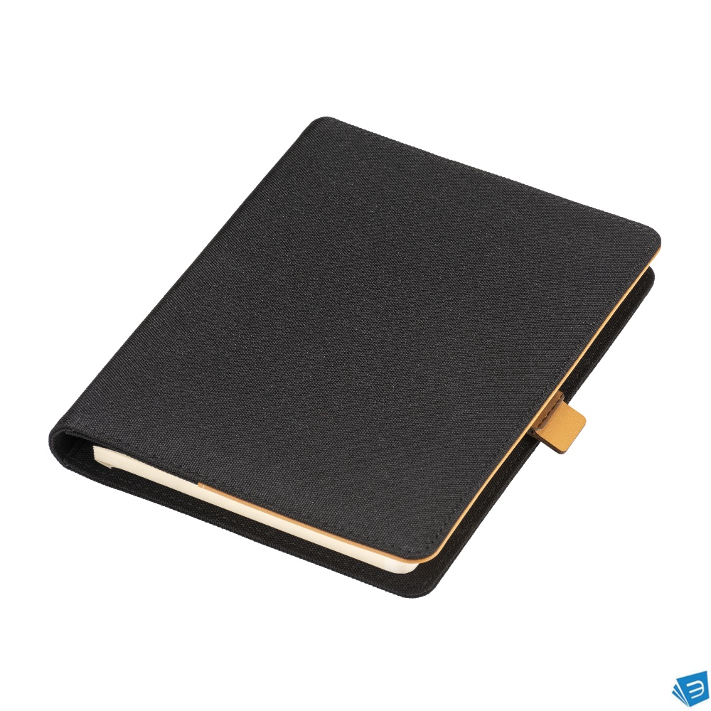 Cartella porta blocco A5 in R-PET con gancio di chiusura in metallo