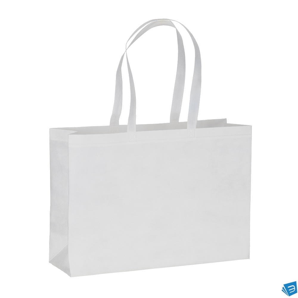 Borsa shopper in PET riciclato da 100 g/m² (TNT R-PET) termosaldata