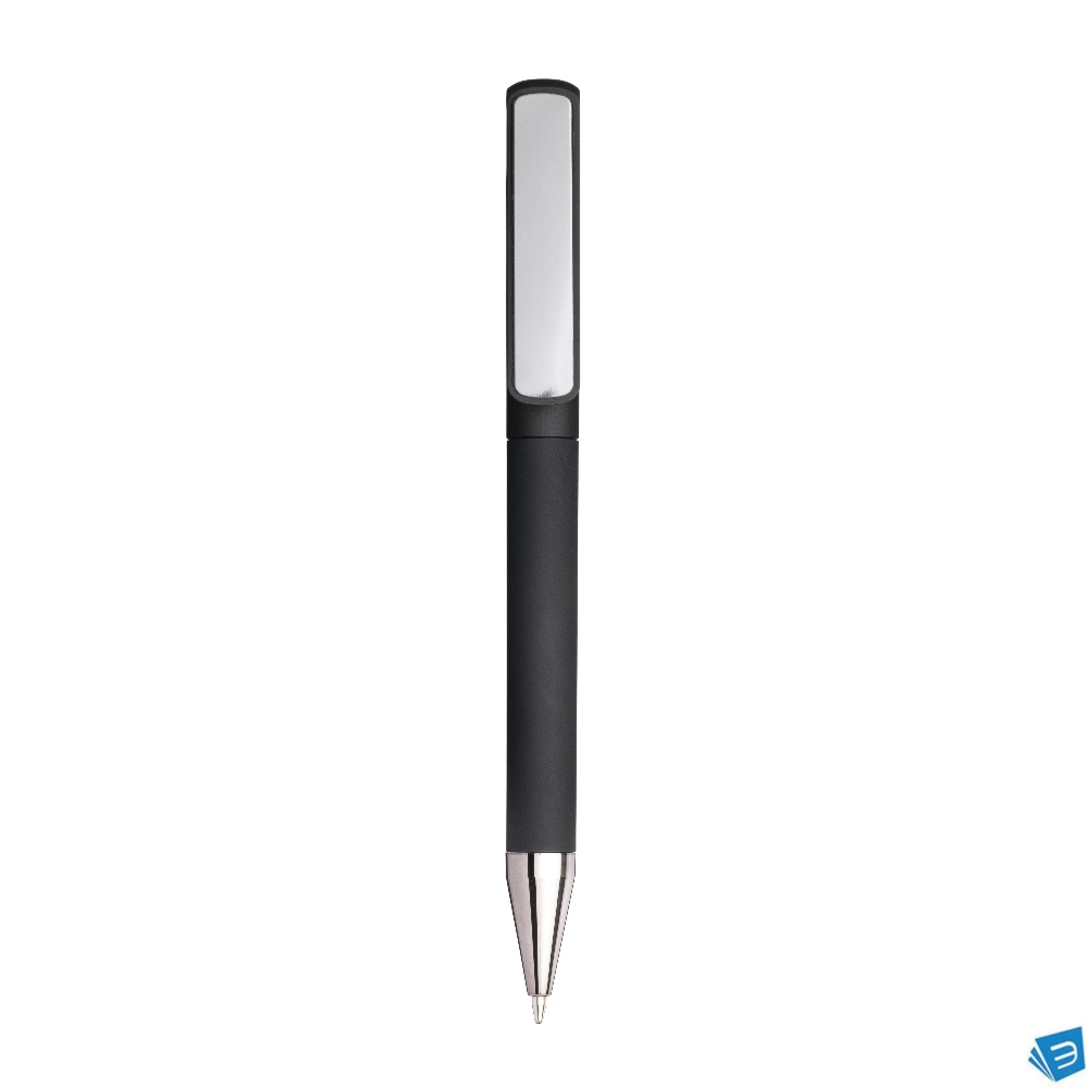 Penna twist in plastica gommata. Clip idonea a stampa laser tono su tono