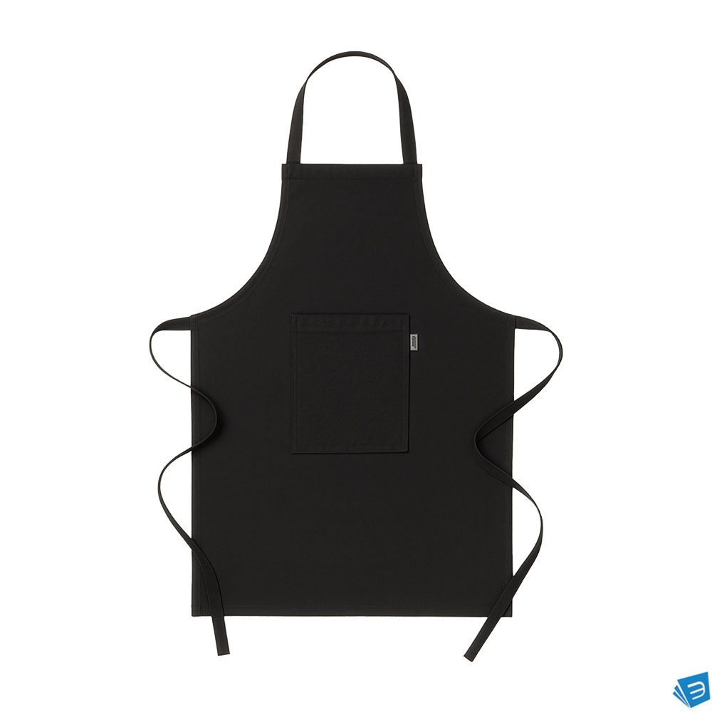 Grembiule da cucina lungo in cotone riciclato 180 g/m2. Tasca frontale