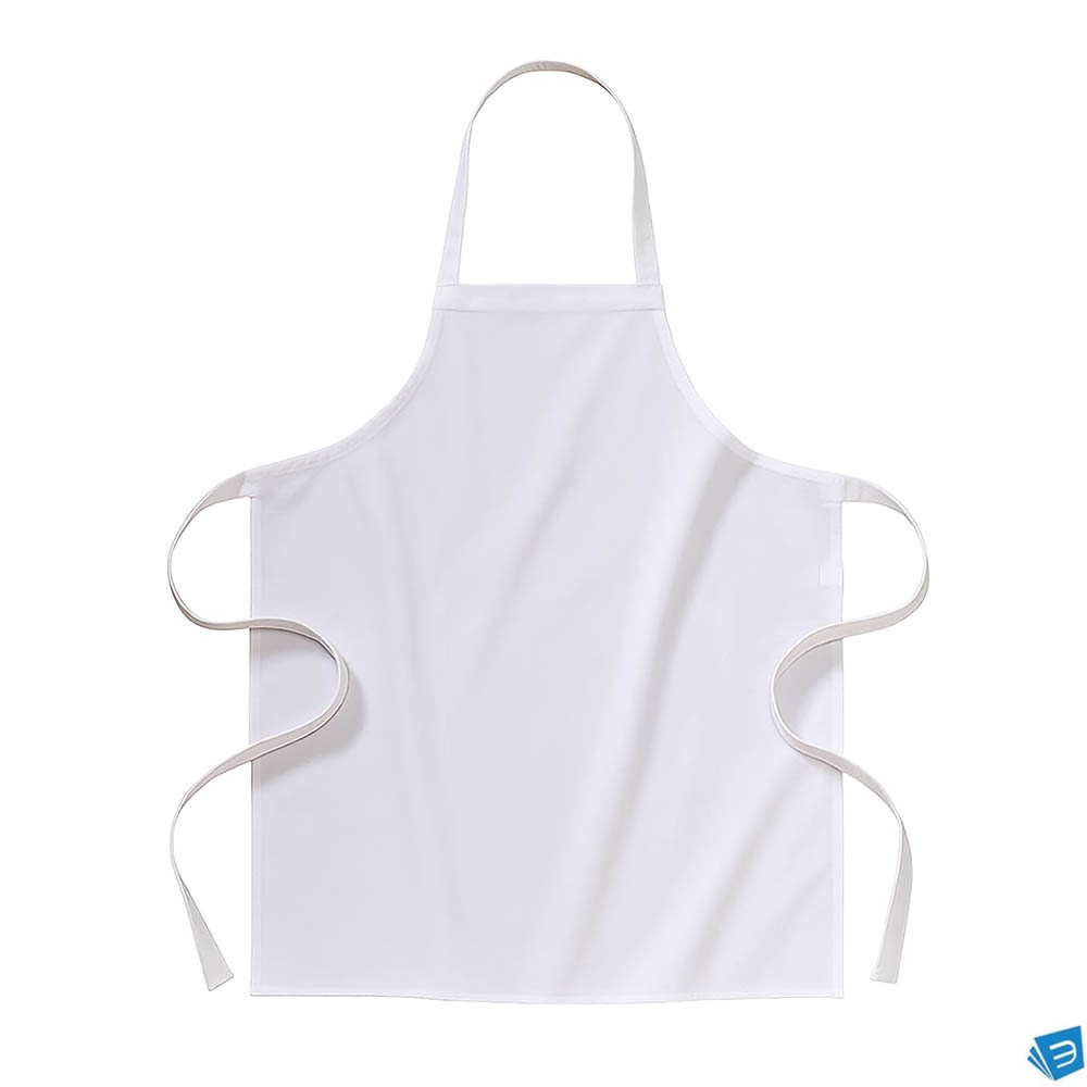 Grembiule lungo bianco in 100 % cotone (180 g/m2) 70x85 cm