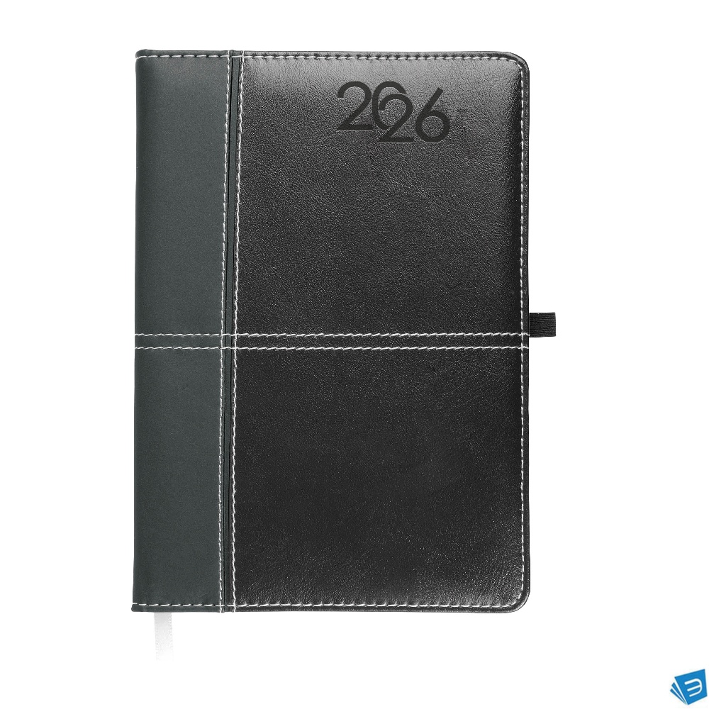 Agenda giornaliera 2026, copertina rigida in PU termovirante con impuntura perimetrale