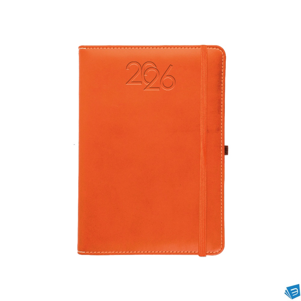 Agenda giornaliera 2026, copertina rigida in PU termovirante con impuntura perimetrale